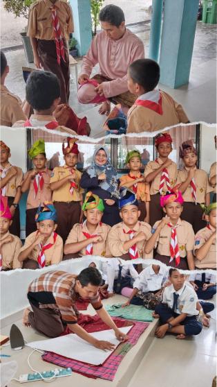 Pembuatan Tanjak SMPN 53 Batam Bidang "Kearifan Lokal"